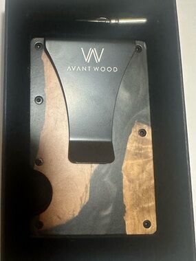 Avantwood Wood & Black Resin Minimalist Wallet